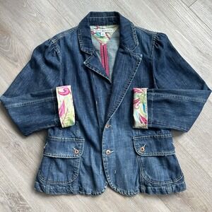 Tommy Hilfiger Jacket‎ Womens 12 Y2K Jean Jacket Flip Cuffs 100 Cotton